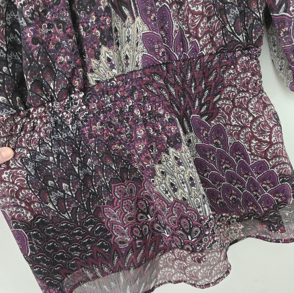 Fashion Bug Top Womens 2X Vtg Sheer Floral Sequin Pink Purple Dolman Whimsygoth - Picture 4 of 9